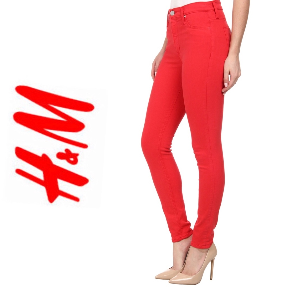 H&M High-Rise Red Skinny Jean